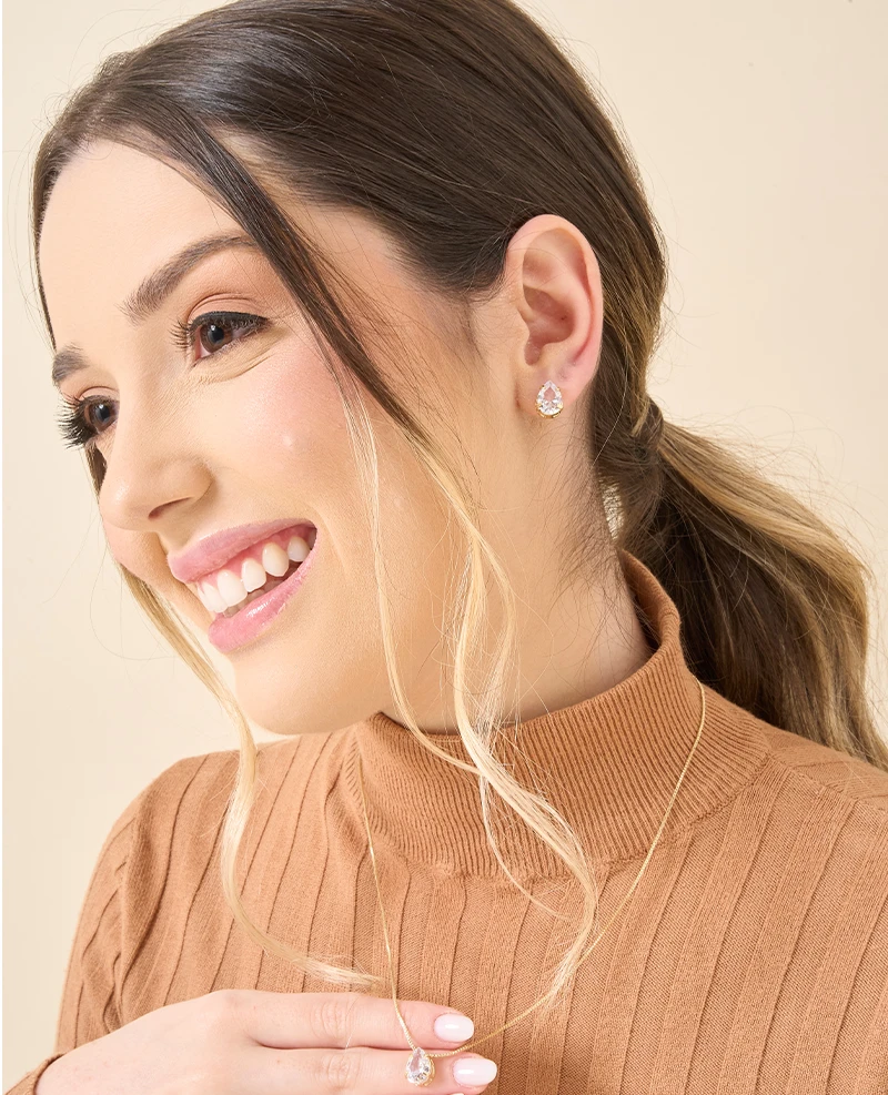 Conjunto gota pedra
